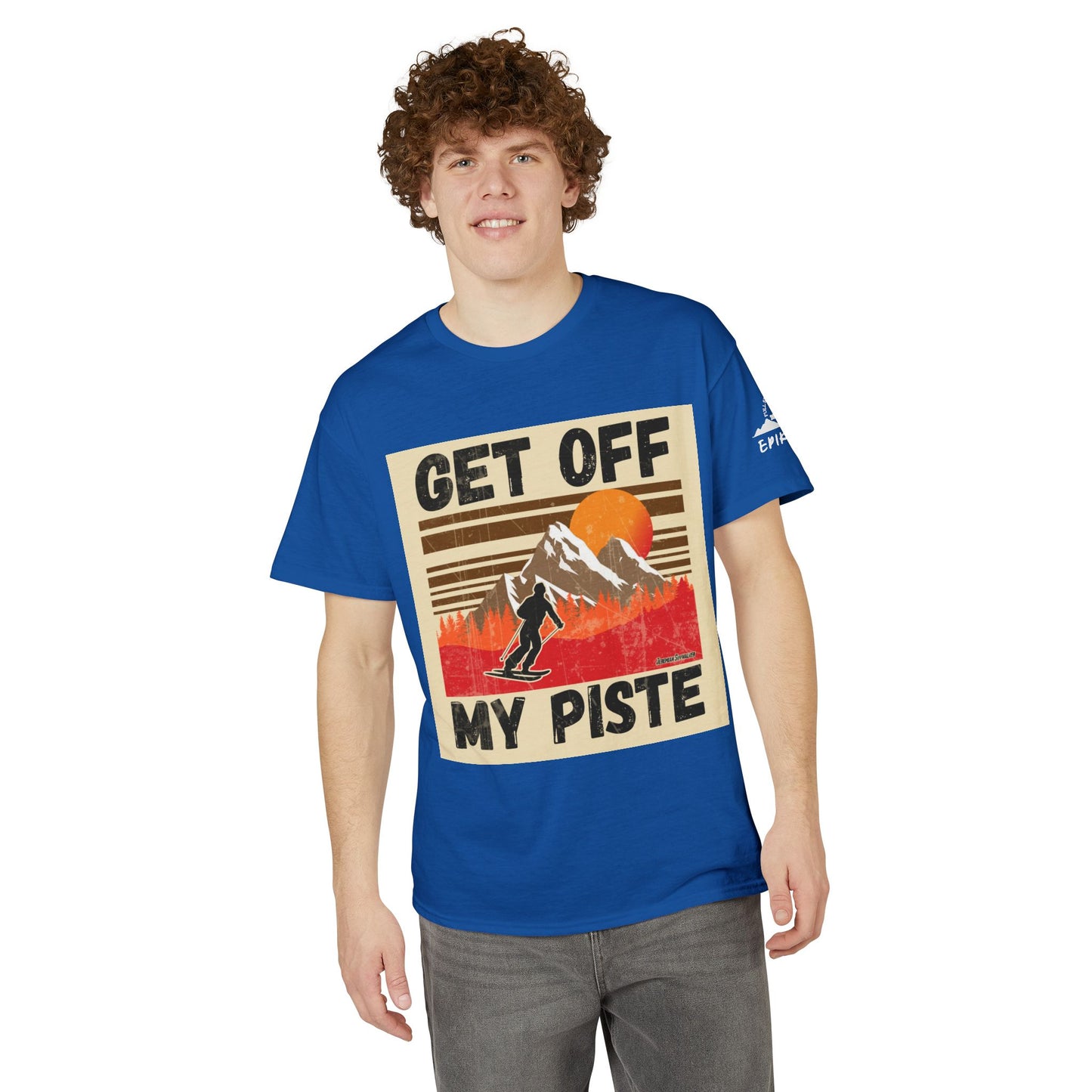 Get Off My Piste Ski T-Shirt — Retro Mountain Snowboard Graphic