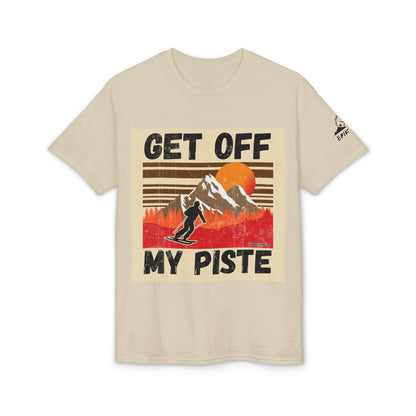 Get Off My Piste Ski T-Shirt — Retro Mountain Snowboard Graphic