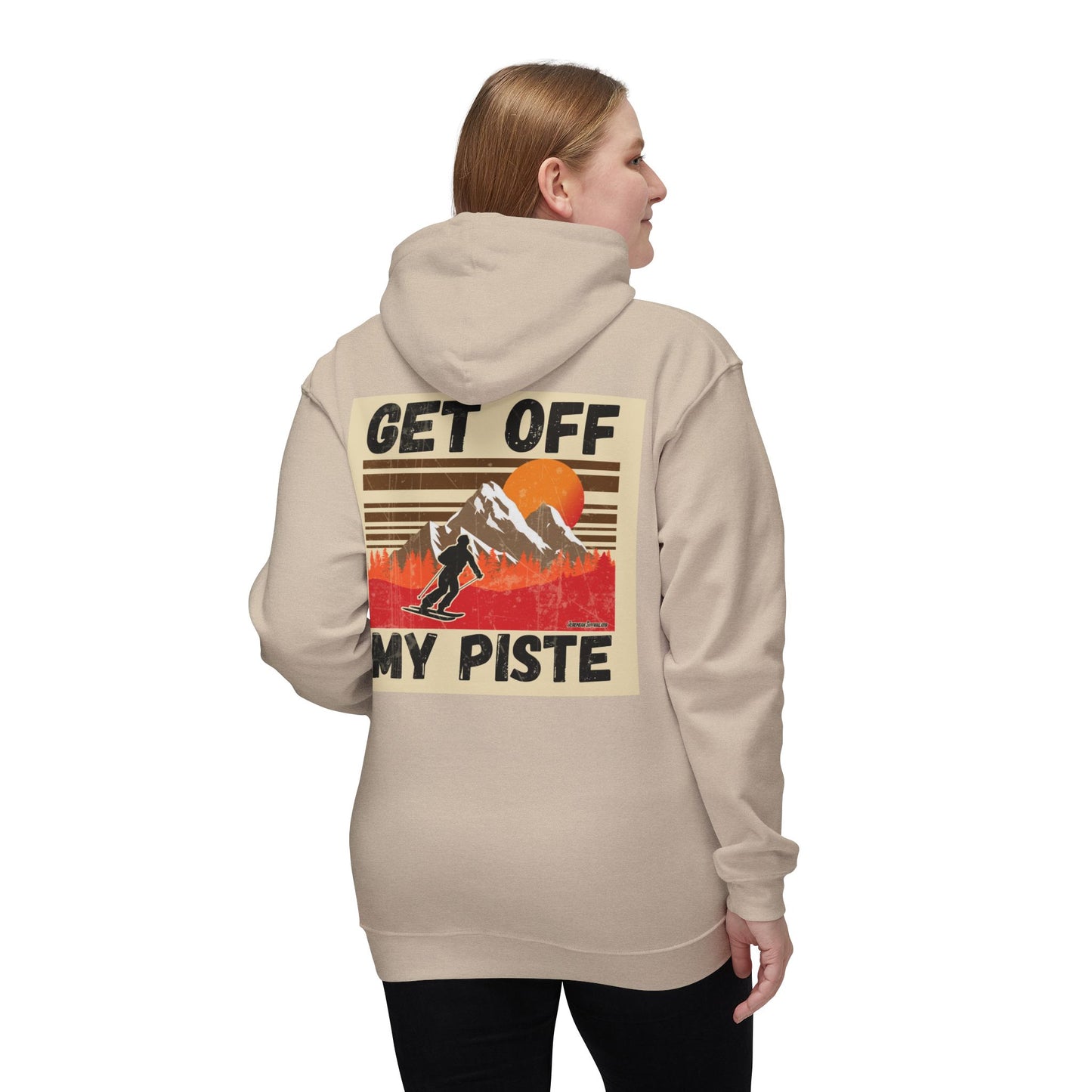 Ski Hoodie — "Get Off My Piste" Retro Skiing Pullover