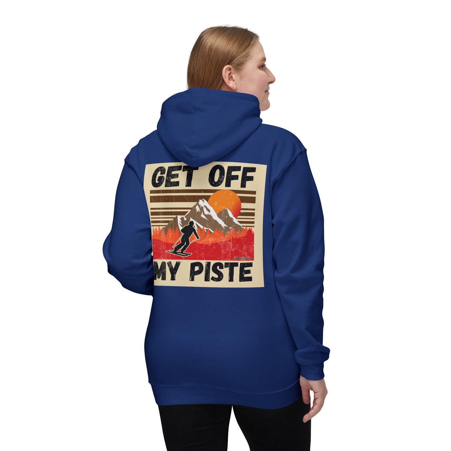 Ski Hoodie — "Get Off My Piste" Retro Skiing Pullover