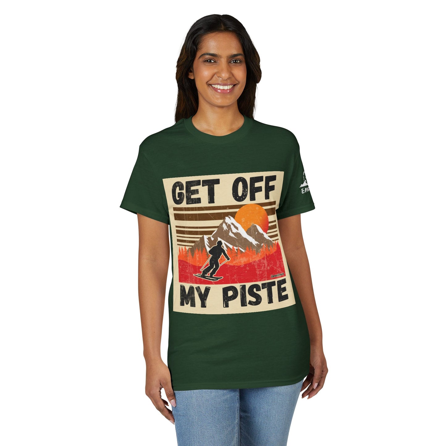 Get Off My Piste Ski T-Shirt — Retro Mountain Snowboard Graphic