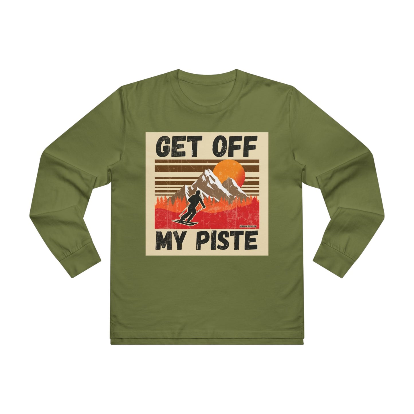 Get Off My Piste Longsleeve Tee — Vintage Skiing Graphic Shirt