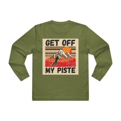 Get Off My Piste Longsleeve Tee — Vintage Skiing Graphic Shirt