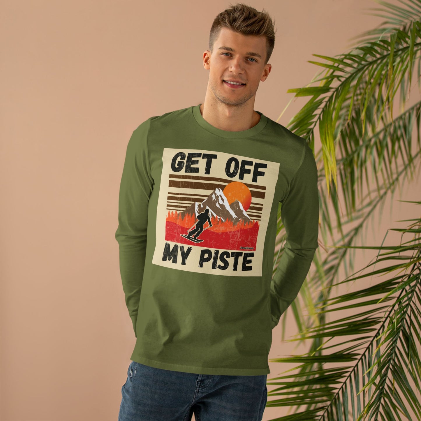 Get Off My Piste Longsleeve Tee — Vintage Skiing Graphic Shirt
