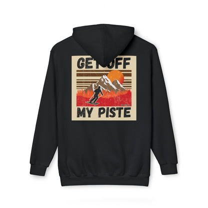 Ski Hoodie — "Get Off My Piste" Retro Skiing Pullover