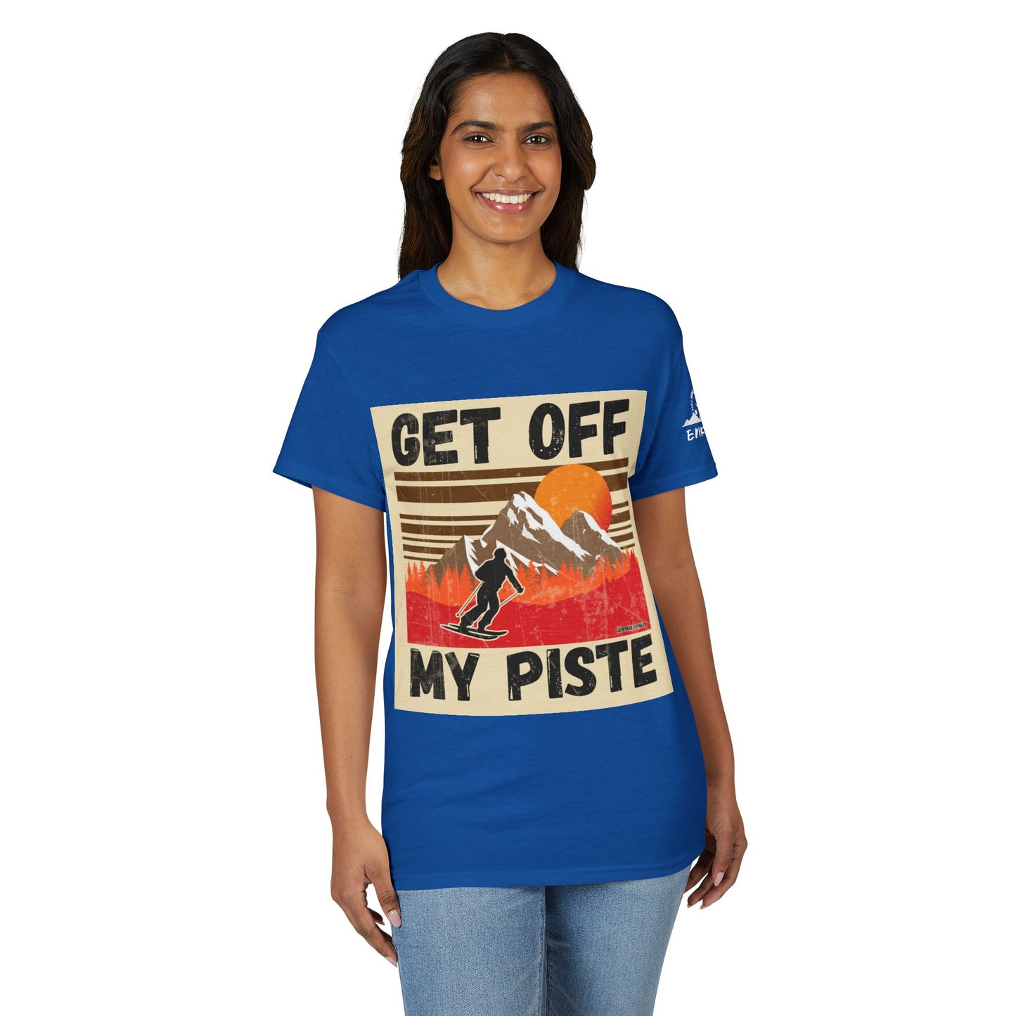 Get Off My Piste Ski T-Shirt — Retro Mountain Snowboard Graphic