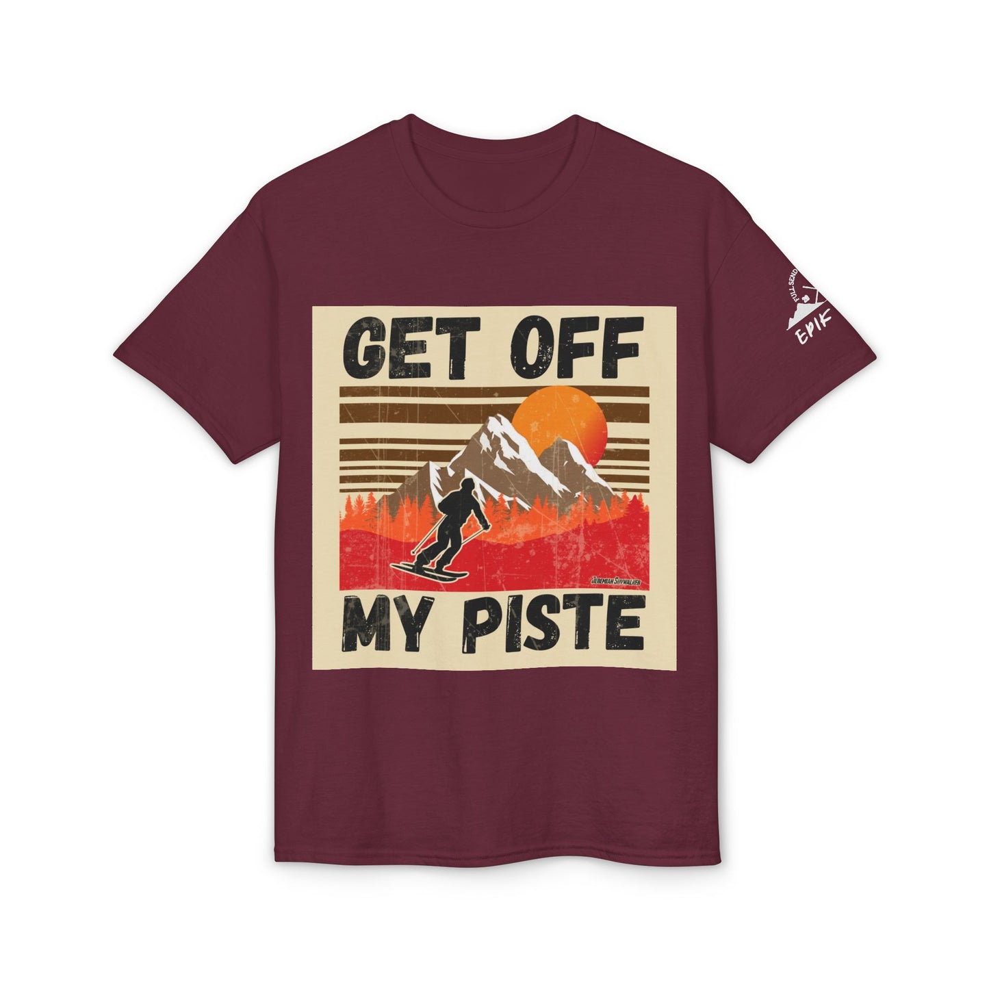 Get Off My Piste Ski T-Shirt — Retro Mountain Snowboard Graphic