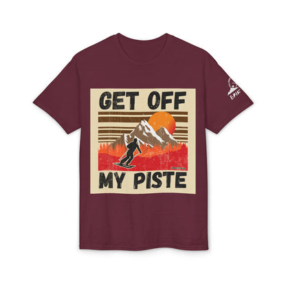 Get Off My Piste Ski T-Shirt — Retro Mountain Snowboard Graphic