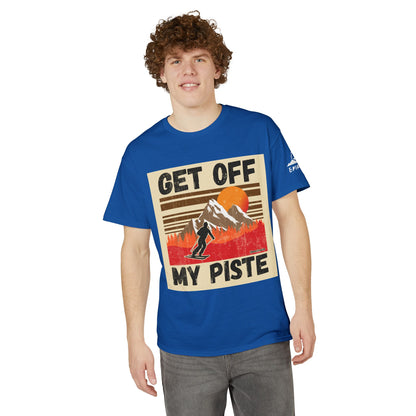 Get Off My Piste Ski T-Shirt — Retro Mountain Snowboard Graphic