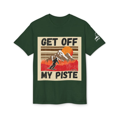 Get Off My Piste Ski T-Shirt — Retro Mountain Snowboard Graphic