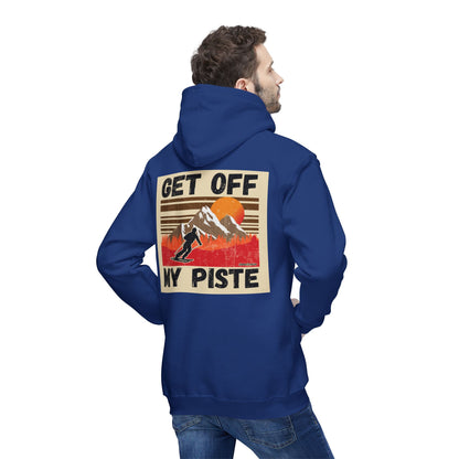 Ski Hoodie — "Get Off My Piste" Retro Skiing Pullover