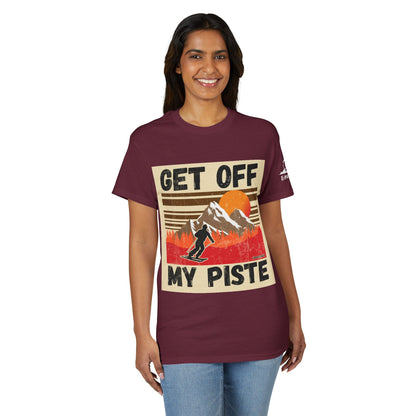 Get Off My Piste Ski T-Shirt — Retro Mountain Snowboard Graphic