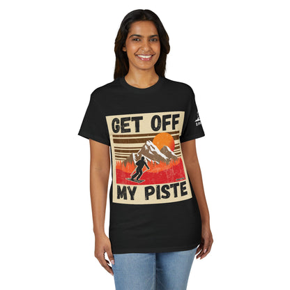 Get Off My Piste Ski T-Shirt — Retro Mountain Snowboard Graphic